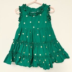 Christian Siriano Vibrant Green Dress with Gold Shamrocks Baby Girls 12 Months